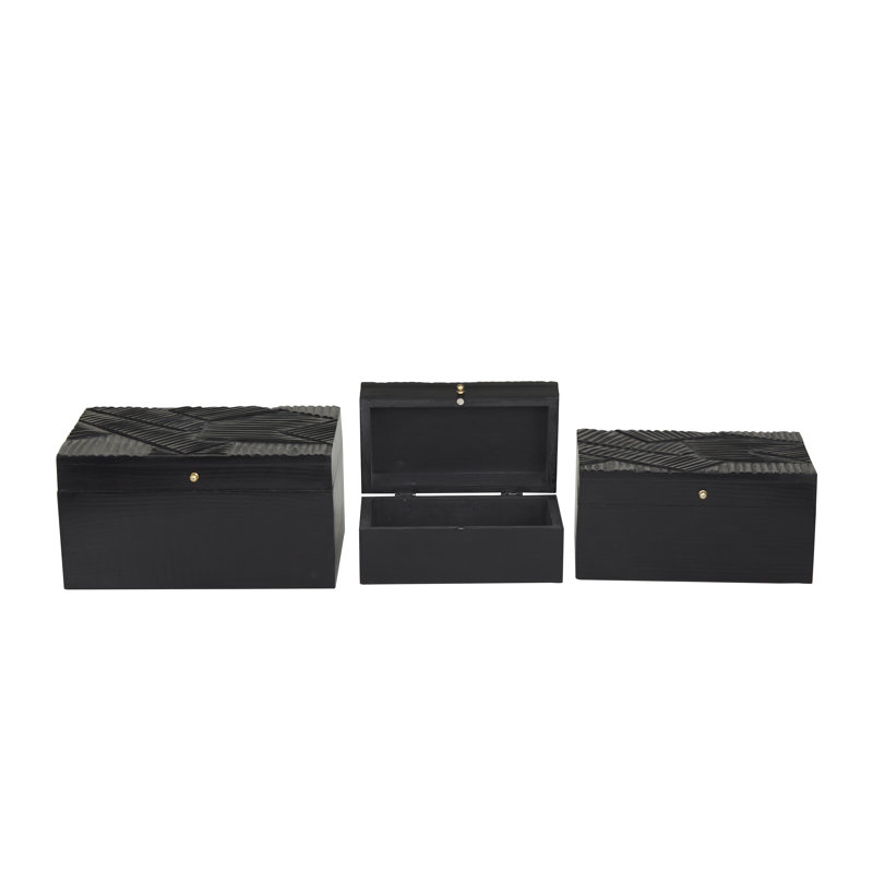 Novogratz 3 Piece Wooden Decorative Box Set Wayfair